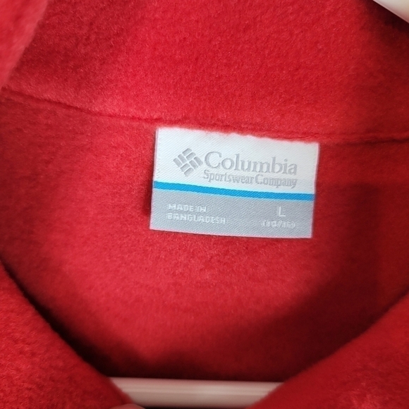 COLUMBIA RED FULL ZIP FLEECE JACKET, SZ LARGE - Picture 8 of 8